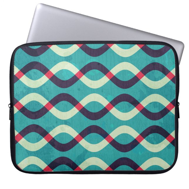 Funda Para Portátil Curvas retro: efecto de patrón de niebla. (Frente)