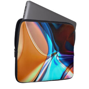 Funda Para Portátil Curvas torcidas en naranja azul y acrílico