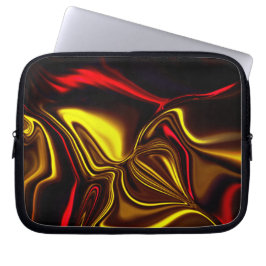 Funda Para Portátil Curvo de trazos rojos y dorados con partes oscuras