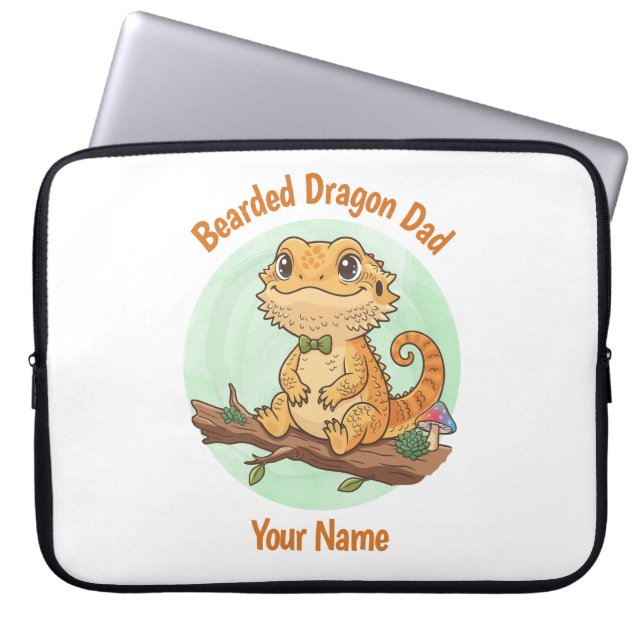 Funda Para Portátil Custom Bearded Dragon Dad Laptop Sleeve (Frente)