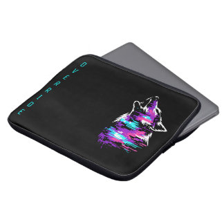 Funda Para Portátil Custom Name Override Glitch Wolf Cyberpunk Laptop 