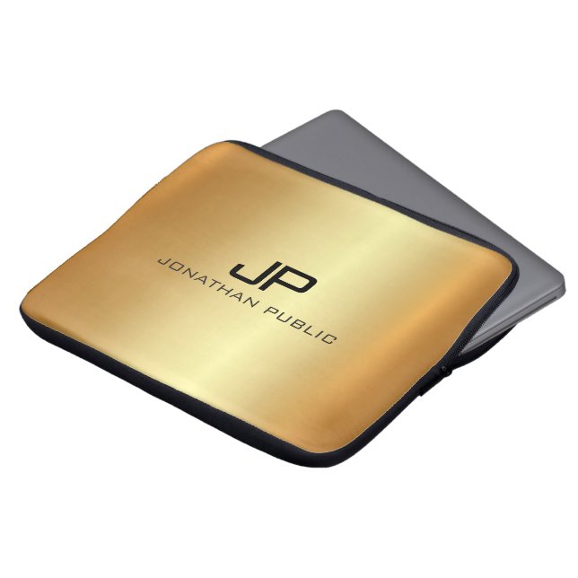 Funda Para Portátil Custom Trendy Elegant Modern Luxe Template Gold (Superior anverso)