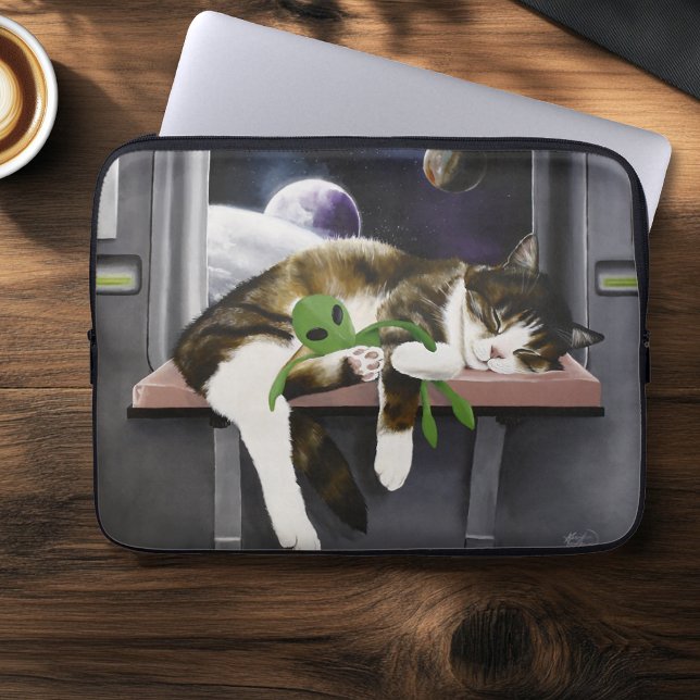 Funda Para Portátil Cuta de ciencia ficción para gatos espaciales (Subido por el creador)