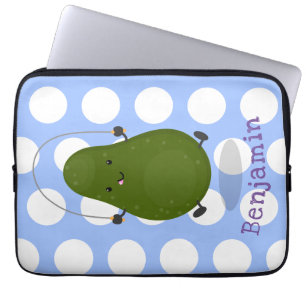 Funda Para Portátil Cute aguacate salto cuerda personalizado ilustraci