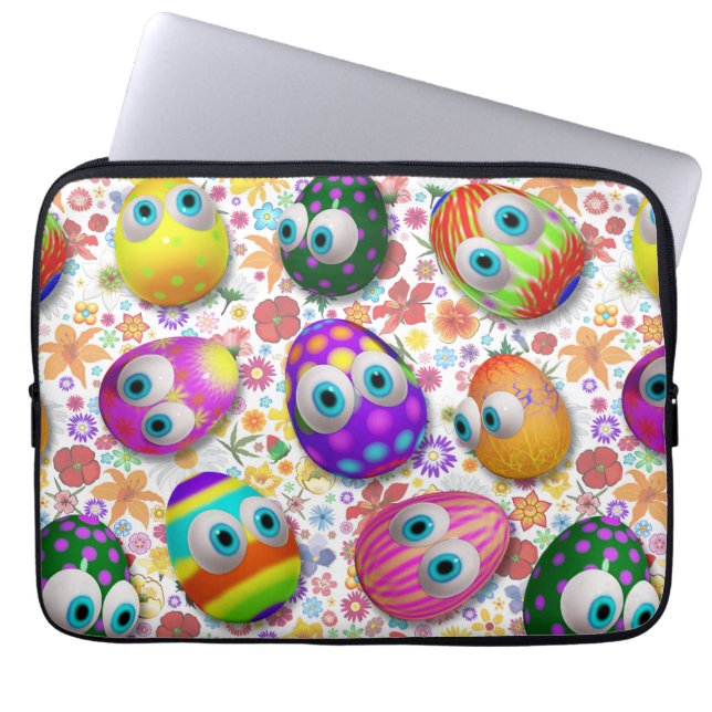 Funda Para Portátil Cute and Funny Easter Eggs Cartoon (Frente)