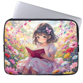 Funda Para Portátil Cute Anime Girl Reading a Book Personalized