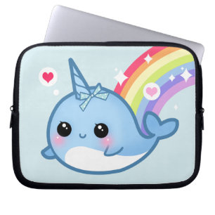 Funda Para Portátil Cute bebé narwhal y arcoíris