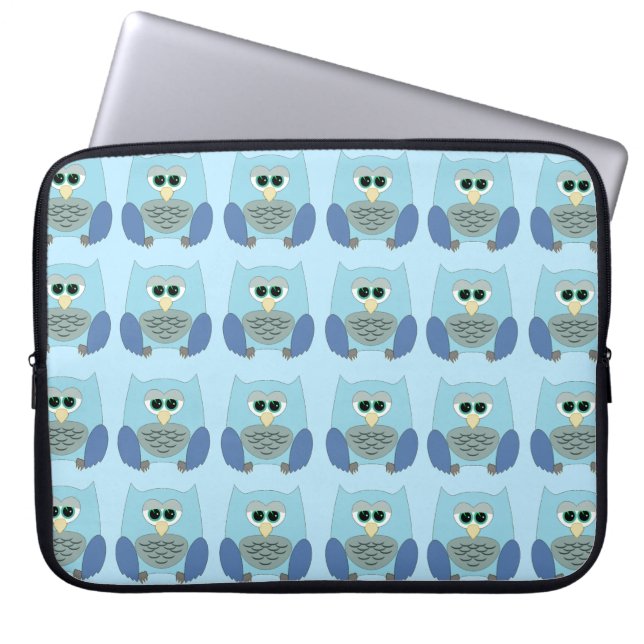 Funda Para Portátil Cute Blue Owls Pattern (Frente)