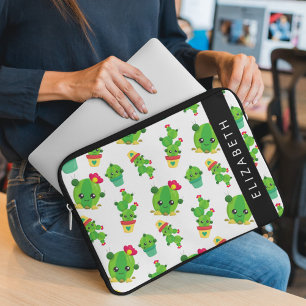 Funda Para Portátil Cute Cactus, Patrón Cactus, Suculento, Su Nombre