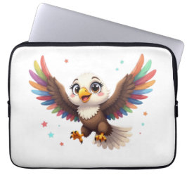 Funda Para Portátil Cute Cartoon Eagle Flying – Friendly Vector Art