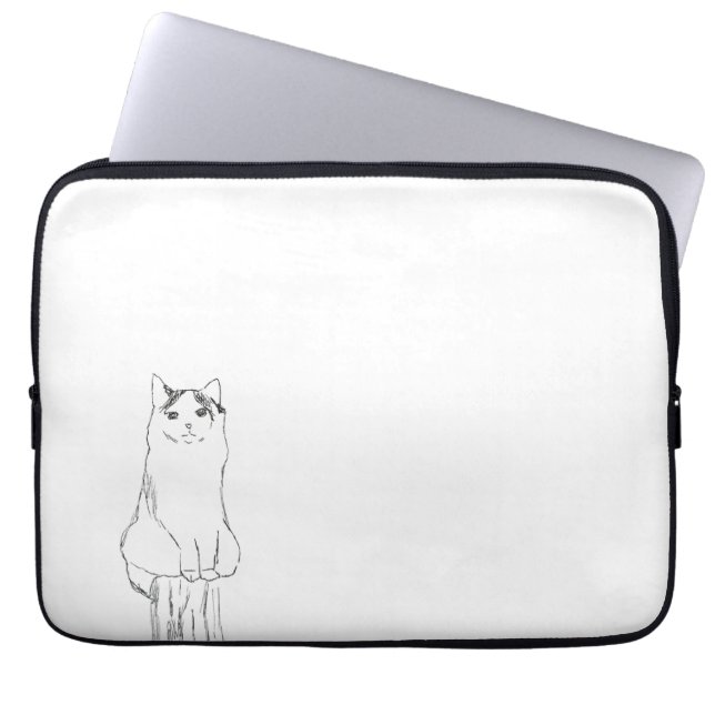 Funda Para Portátil Cute Cat Sketch Moderno (Frente)