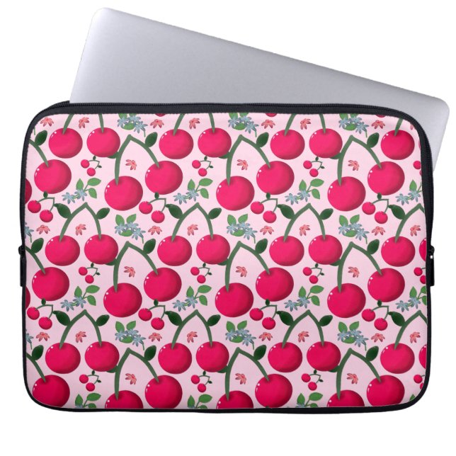 Funda Para Portátil Cute Cherry  Pattern, Glossy Kawaii Fruit (Frente)