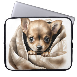 FUNDA PARA PORTÁTIL CUTE CHIHUAHUA PUPPY EN BLANKET