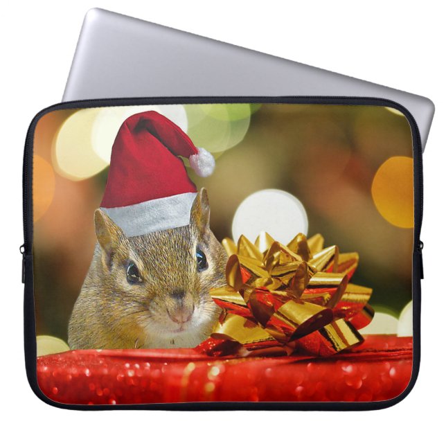 Funda Para Portátil Cute Chipmunk Merry Christmas (Frente)