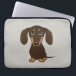 Funda Para Portátil Cute Chocolate Dachshund | Perro Personalizado Wie<br><div class="desc">Personalizado Cute Doxie</div>