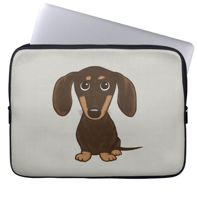 Funda Para Portátil Cute Chocolate Dachshund | Perro Personalizado Wie (Frente)