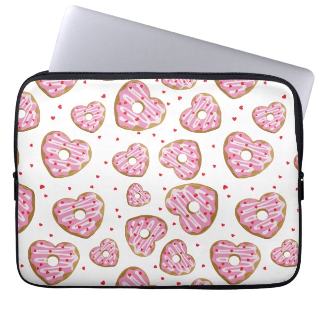 Funda Para Portátil Cute Cookies de Corazón Rosa (Frente)