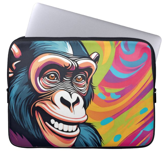 Funda Para Portátil Cute Crazy Funny Chimpanzee (Frente)