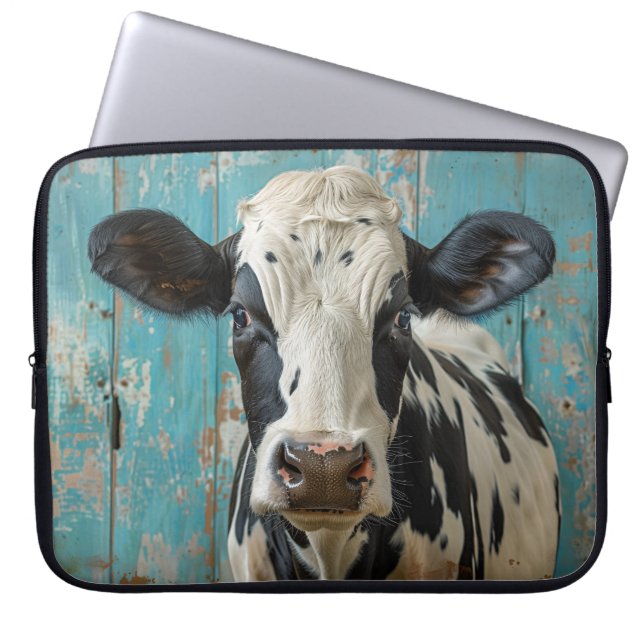 Funda Para Portátil Cute Dairy Cow Farmhouse Pintura (Frente)