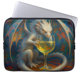 Funda Para Portátil Cute Dragón de Marfil y Arte Fantástico de Vino Bl