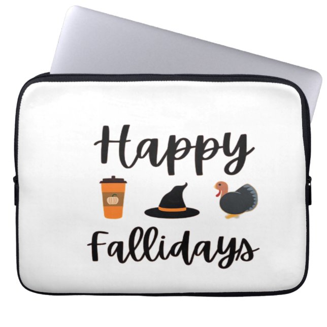 Funda Para Portátil Cute Fall season Happy Fallidays Thanksgiving Hall (Frente)
