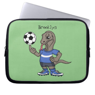 Funda Para Portátil Cute funny Komodo dragon playing soccer cartoon