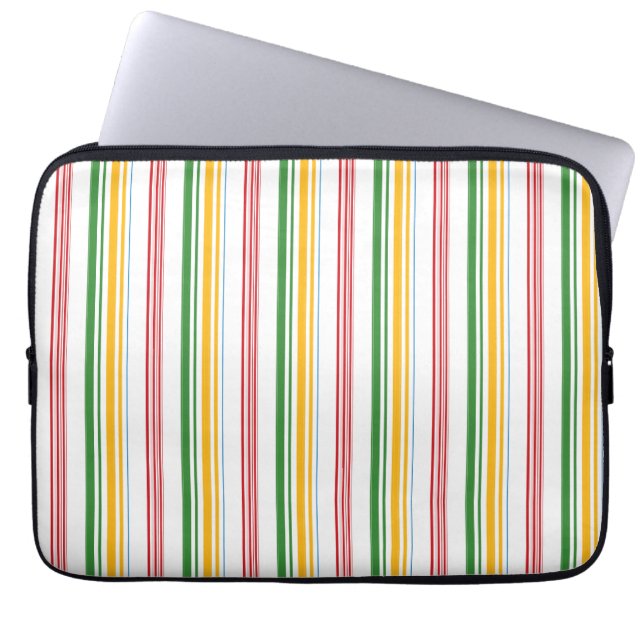 Funda Para Portátil Cute green yellow stripes (Frente)