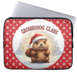 Funda Para Portátil Cute Groundhog Claus Funny Groundhog Christmas