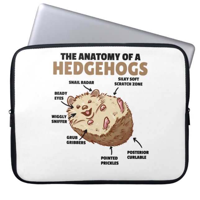 Funda Para Portátil Cute Hedgehog Explicación Anatomía De Un Hedgeogs (Frente)