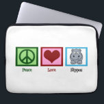 Funda Para Portátil Cute Hippo<br><div class="desc">Peace Love Hippos</div>