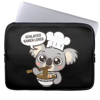 Funda Para Portátil Cute Koala disfrutando de Ramen