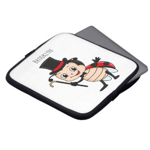 Funda Para Portátil Cute ladybug with top hat and tie cartoon