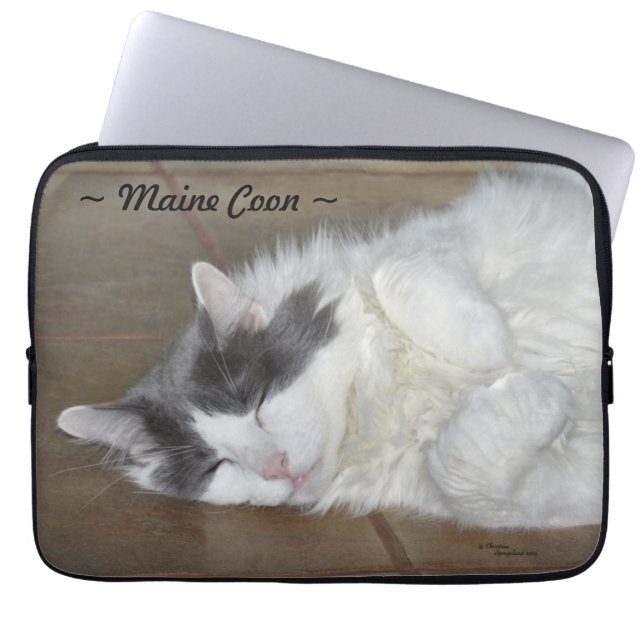 Funda Para Portátil Cute maine coon cat Laptop Sleeve (Frente)