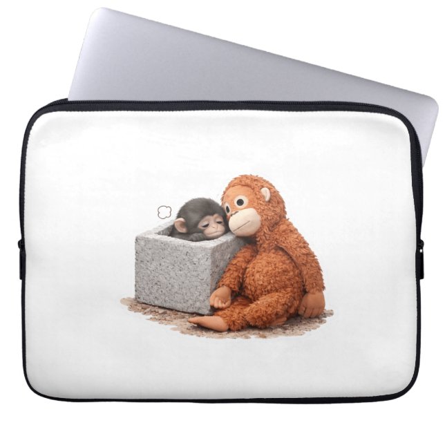 Funda Para Portátil Cute Monkey Plush Laptop Sleeve Cozy Aesthetic Ani (Frente)
