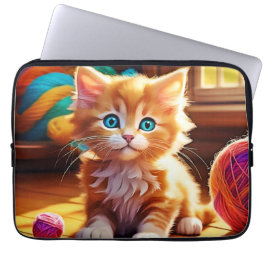 Funda Para Portátil Cute Naranja Kitten Art