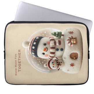 Funda Para Portátil Cute Needle Felted Snowman Snowglobe