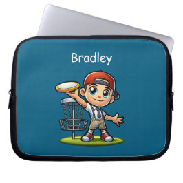 Funda Para Portátil Cute niño pequeño jugando disco Golf Personalizado