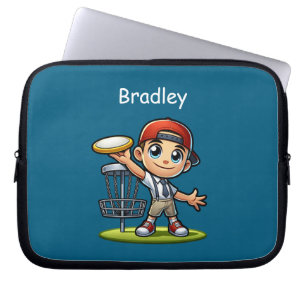Funda Para Portátil Cute niño pequeño jugando disco Golf Personalizado