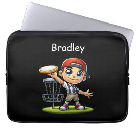 Funda Para Portátil Cute niño pequeño jugando disco Golf Personalizado