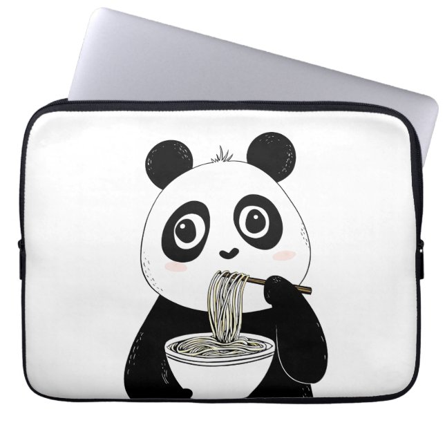Funda Para Portátil Cute Panda Comiendo Fideos Udon (Frente)