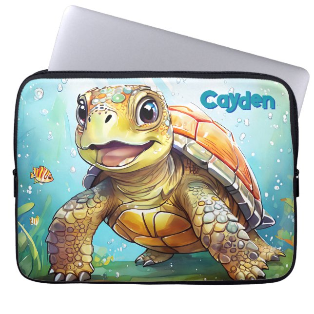 Funda Para Portátil Cute Sea Turtle Personalized (Frente)