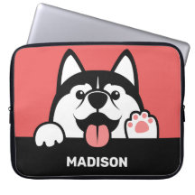 Cute Siberian Husky nombre personalizado Portátil 