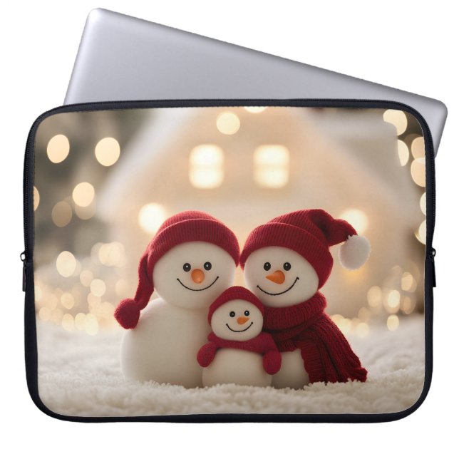 Funda Para Portátil Cute Snowman Family Winter Christmas (Frente)