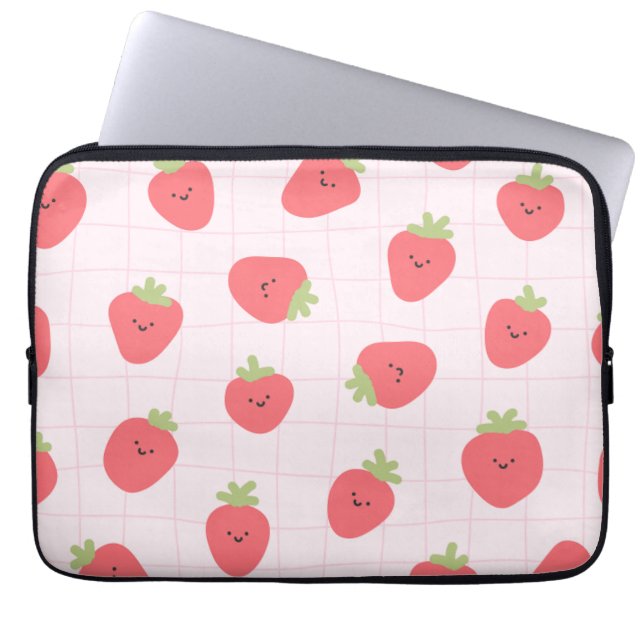 Funda Para Portátil Cute Strawberry Pattern – Kawaii Strawberry (Frente)