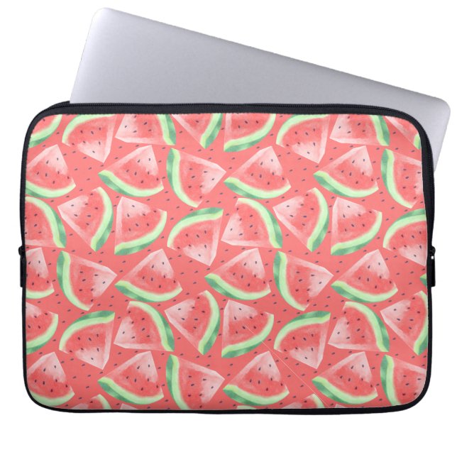 Funda Para Portátil Cute Summer Kawaii Watercolor Watermelón (Frente)
