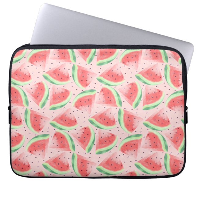 Funda Para Portátil Cute Summer Kawaii Watercolor Watermelón (Frente)