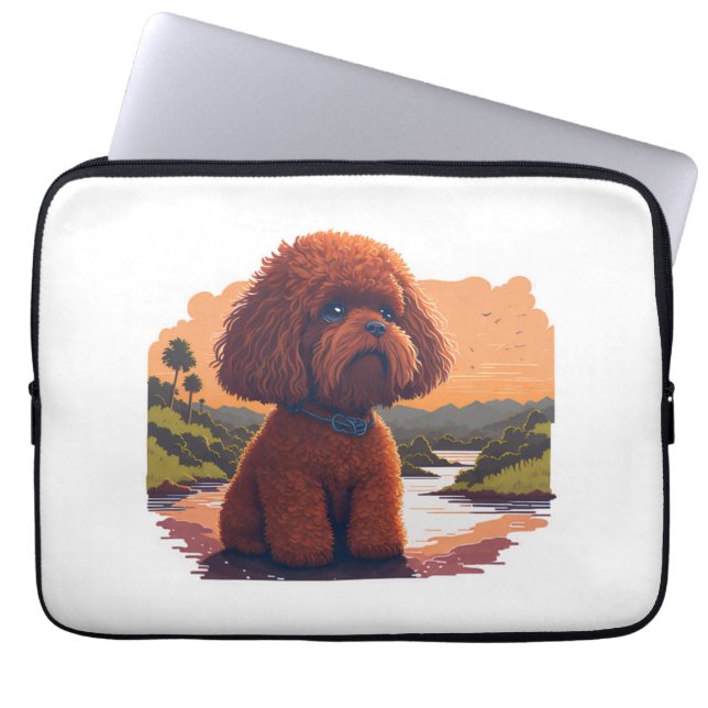 Funda Para Portátil Cute Toy Poodle (Frente)