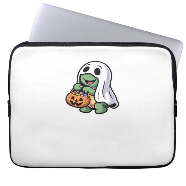 Funda Para Portátil Cute Turtle Ghost Costume � Adorable Halloween Tri (Frente)