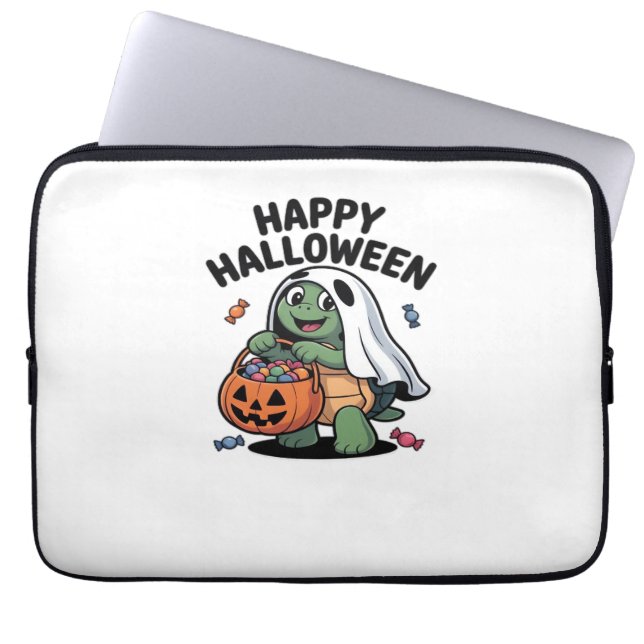 Funda Para Portátil Cute Turtle Ghost Costume � Adorable Halloween Tri (Frente)
