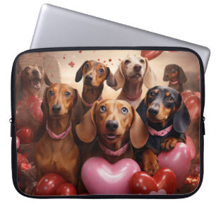 FUNDA PARA PORTÁTIL CUTE VALENTINE DACHSHUND PERROS
